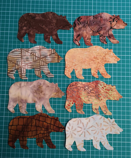 Die  Cut Batik Bears (6 Pack)