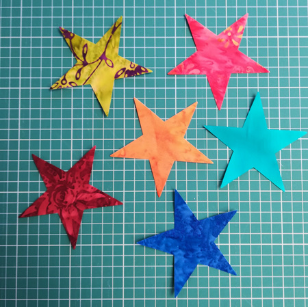 Die Cut Batik Stars (6 Pack)