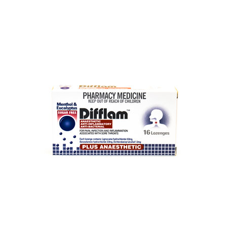 Difflam Anaesthetic, Anti-inflammatory & Antibacterial lozenges - Menthol & Euca