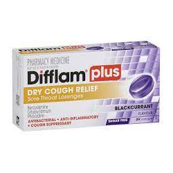 DIFFLAM COUGH BLACKCURRENT LOZ 24