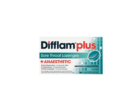 DIFFLAM Plus Anaesthetic Eucalyptus and Menthol 16 Lozenges