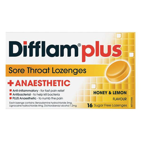 Difflam Plus Anaesthetic Honey & Lemon Lozenges 16