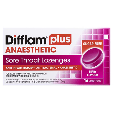 DIFFLAM Plus Anaesthetic Lozenges Berry 16s