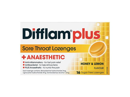 Difflam Plus Lozenge Honey/Lemon 16