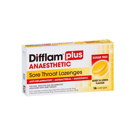 Difflam Plus Lozenges Anaesthetic Honey&Lemon 16s
