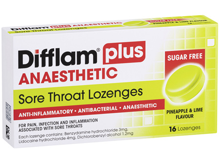 DIFFLAM Plus Pineapple & Lime Lozenges 16 Pack