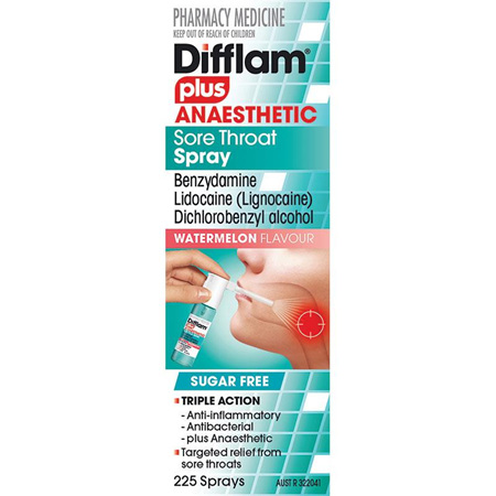 Difflam Plus Sore Throat Spray 225 Sprays