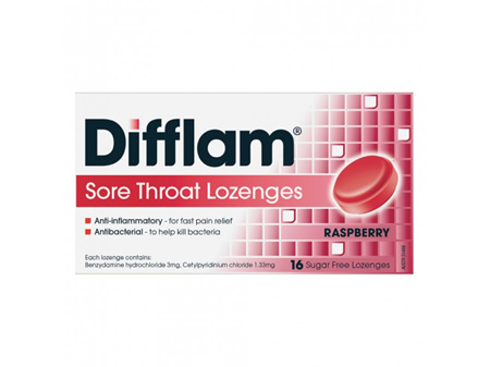 Difflam Sore Throat Raspberry Lozenges 16