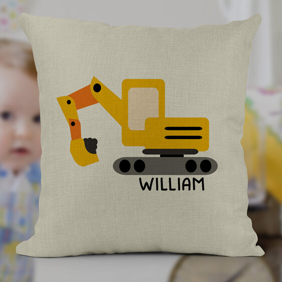 digger personalised cushion cover