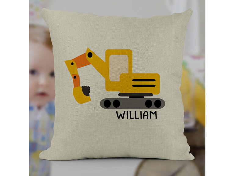 digger personalised cushion cover