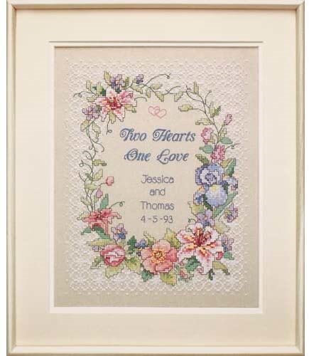 Dimensions Cross Stitch Kit - Two Hearts Wedding Record