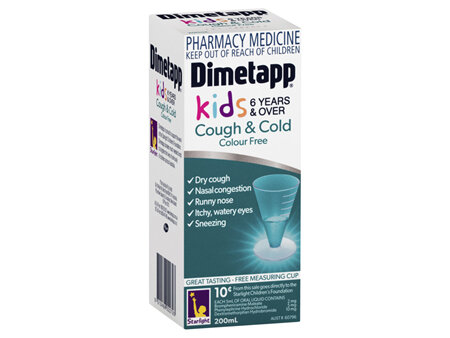 Dimetapp Kids Cough & Cold Colour Free 200mL