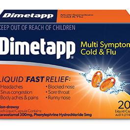 Dimetapp Multi Symptom Cold & Flu Liquid Caps 24 Pack