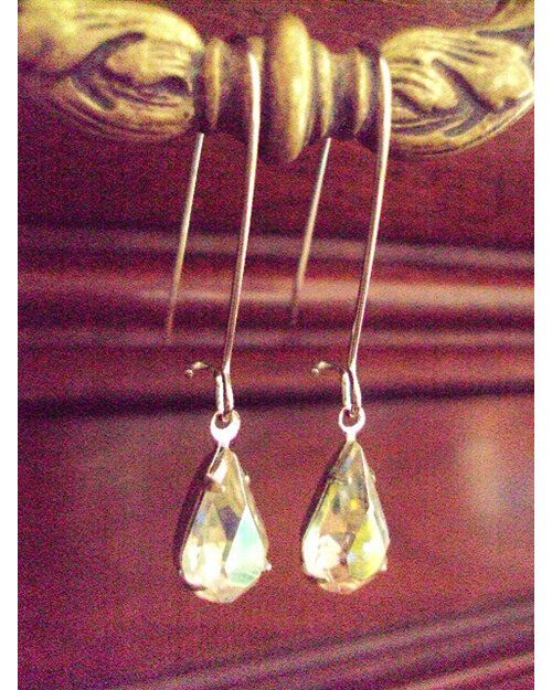 Diminuitive crystal rhinestone earrings