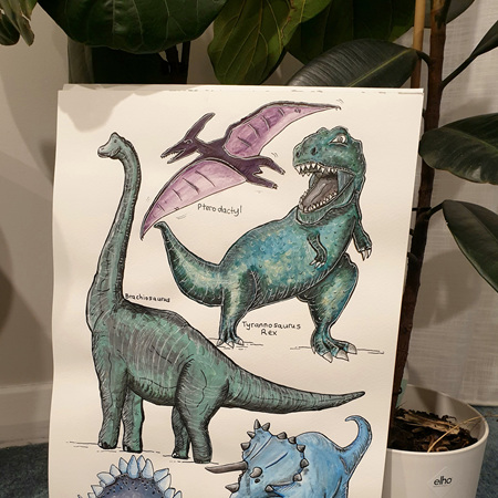Dino A3 Print
