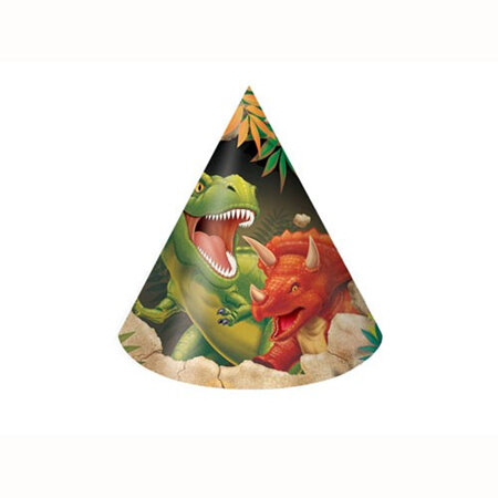 Dinosaur cone hats x 8