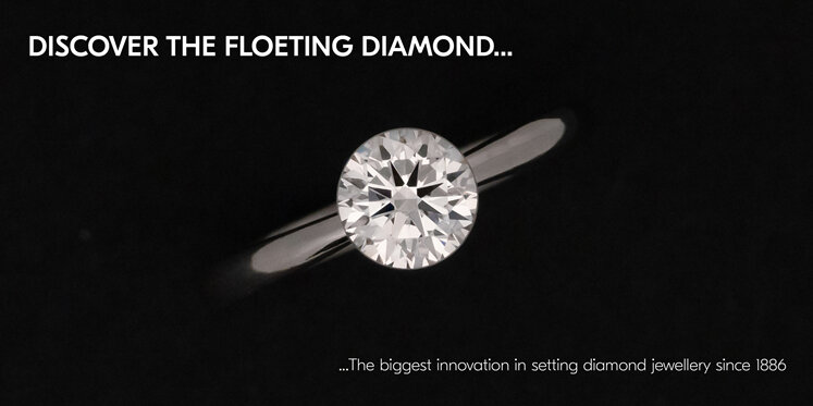 Discover the floeting diamond clawless diamond jewellery jewelry solitaire ring