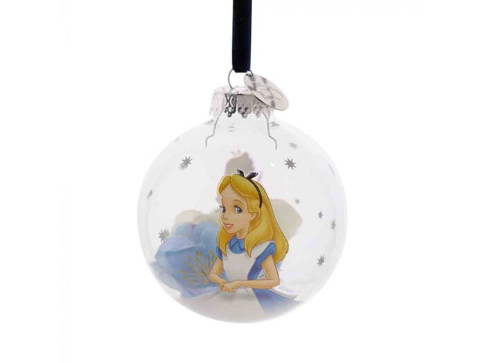 Disney 100 Christmas Glass Bauble Alice in Wonderland