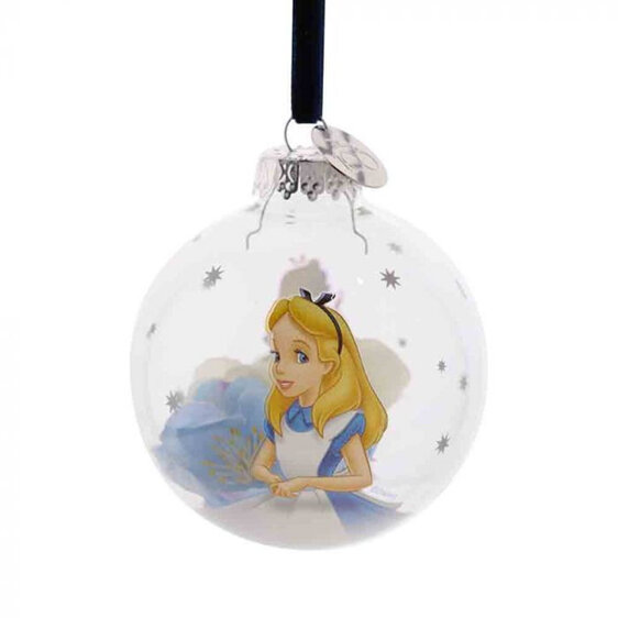 Disney 100 Christmas Glass Bauble Alice in Wonderland