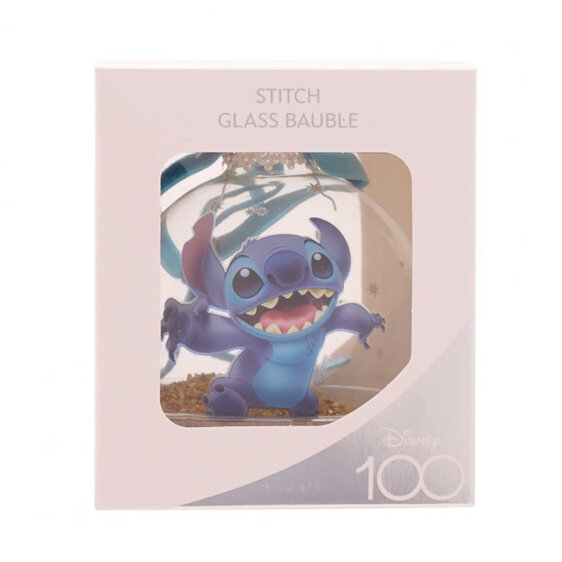 Disney 100 Christmas Glass Bauble Stitch lilo