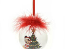Disney Christmas Feather Glass Bauble Decoration Mickey Mouse