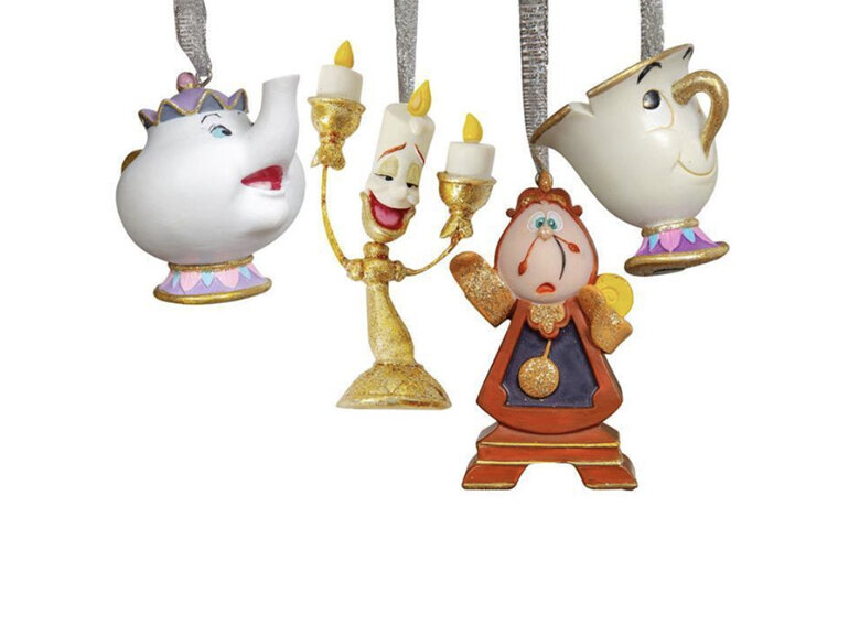 Disney Christmas Hanging Ornaments Mrs Potts, Chip & Friends Set of 4 Widdop Co