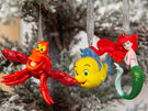 Disney Christmas Hanging Ornaments The Little Mermaid Set of 3 ariel flounder