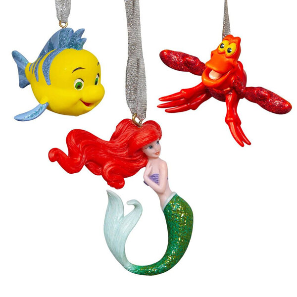 Disney Christmas Hanging Ornaments The Little Mermaid Set of 3