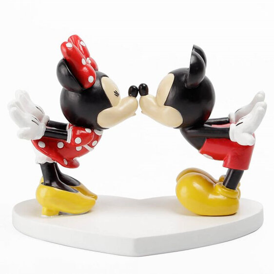Disney Figurine Mickey & Minnie 'True Love' on Heart mouse valentines