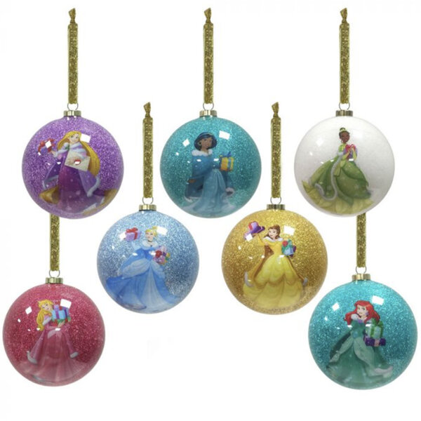Disney Princess Christmas Set 7 Baubles Boxed