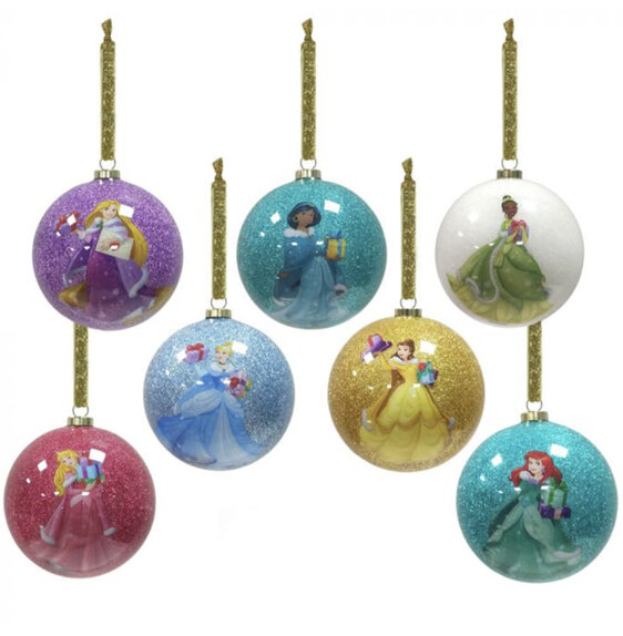 Disney Princess Christmas Set 7 Baubles Boxed Decorations Cinderella Aurora