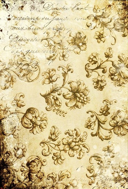Distressed Grungy Floral Royce Decoupage Paper