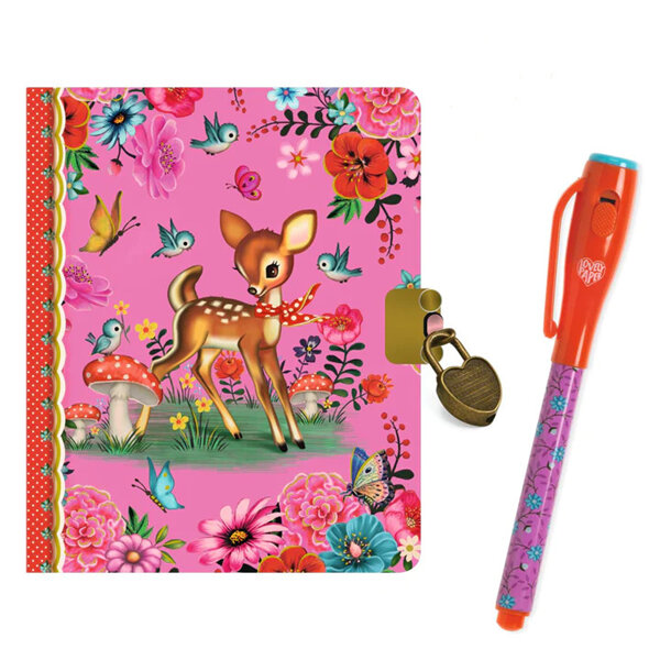 Djeco Lovely Paper Secret Notebook Lockable Diary with Pen Fiona