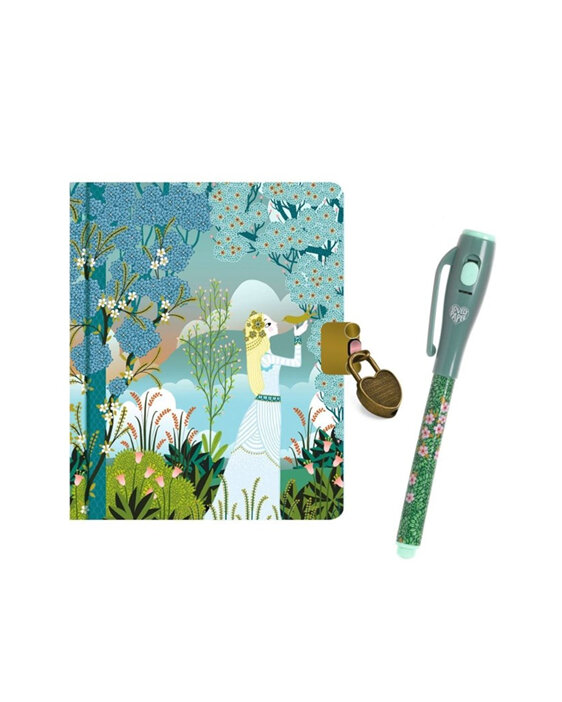 Djeco Lovely Paper Secret Notebook Lockable Diary with Pen Charlotte