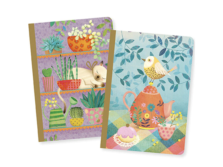 Djeco Lovely Paper small Notebooks by Marie Desbons Set of  Two stationery