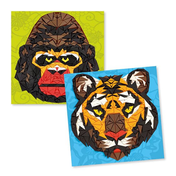 Djeco Mosaic Kit Khan kids activity tiger gorilla