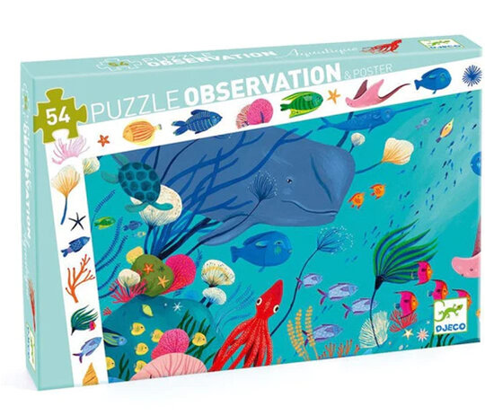 Djeco Observation Puzzle Aquatic 54 Piece jigsaw ocean sealife kids