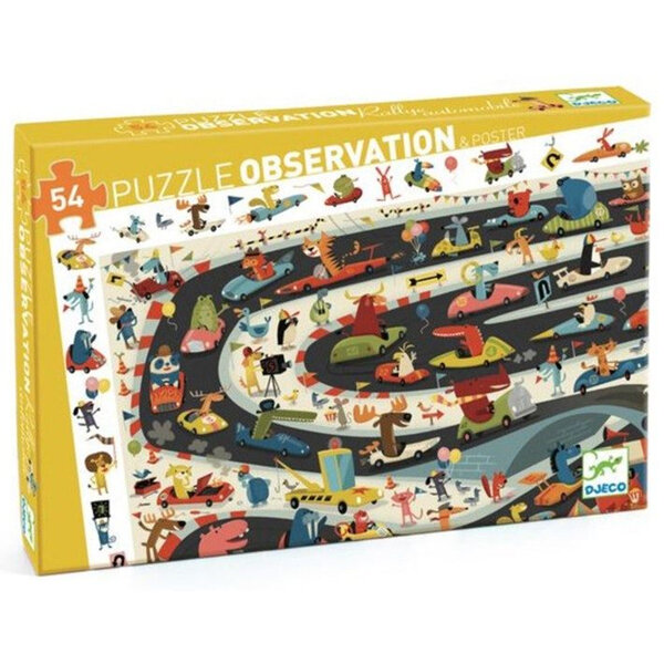 Djeco Observation Puzzle Car Rally 54 Piece