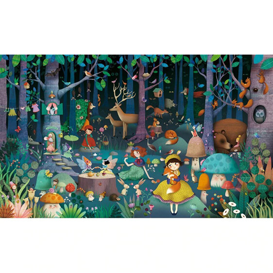 Djeco Observation Puzzle Enchanted Forest 100 Piece Puzzle kids girls jigsaw