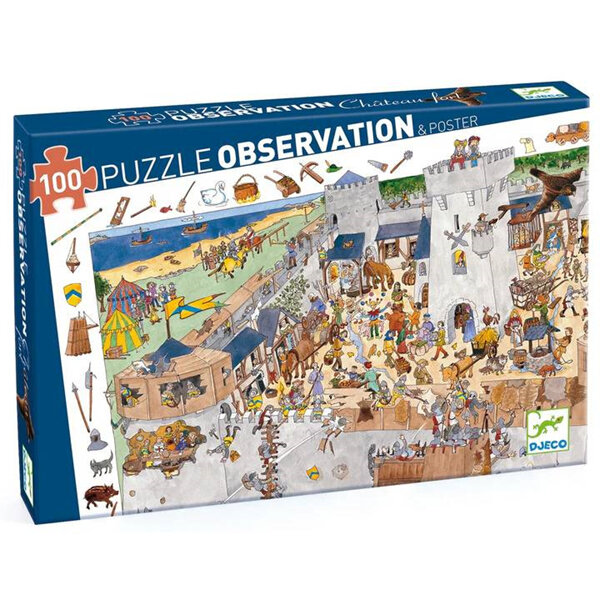 Djeco Observation Puzzle Fortified Castle 100 Piece Puzzle