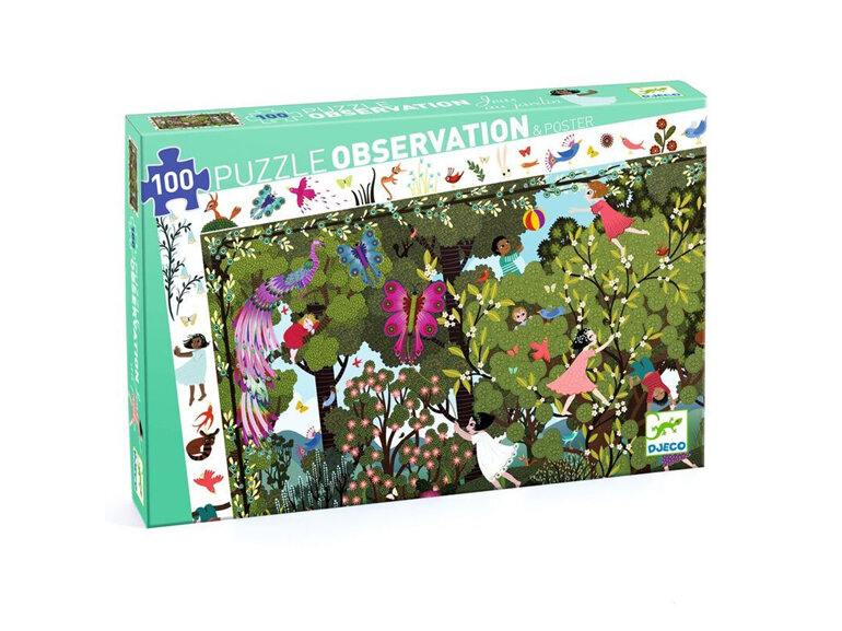 djeco observation puzzle garden play time 100 piece jigsaw kids