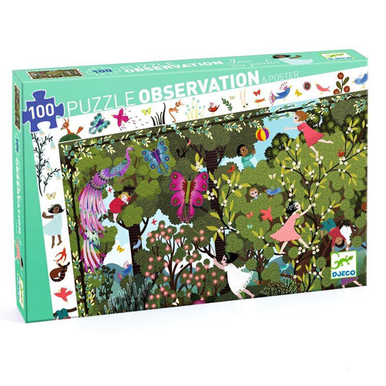 djeco observation puzzle garden play time 100 piece jigsaw kids