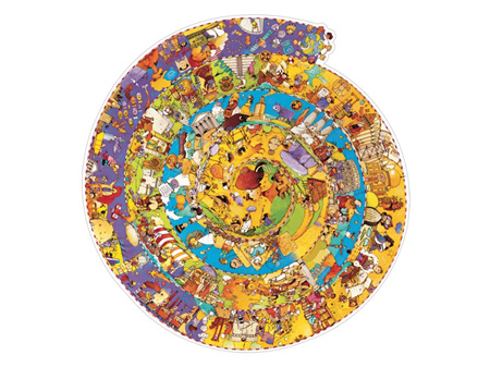 Djeco Observation Puzzle History Spiral Round 350 Piece & Booklet