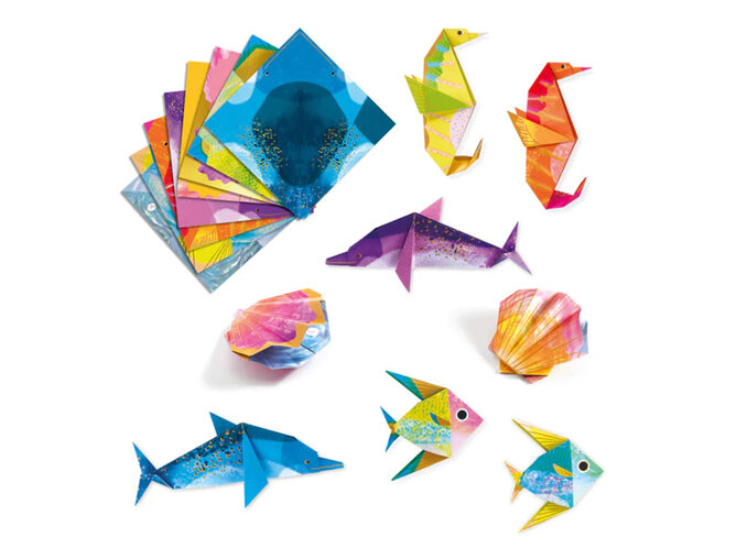 Djeco Origami Level 3 | Sea Creatures paper craft activity kids
