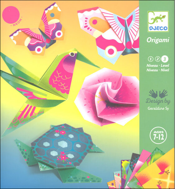 Djeco Origami Level 3 | Tropics flowers birds paper craft activity