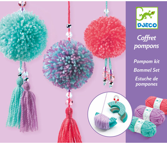 Djeco Pompom Pendants Kit wool diy make craft kids