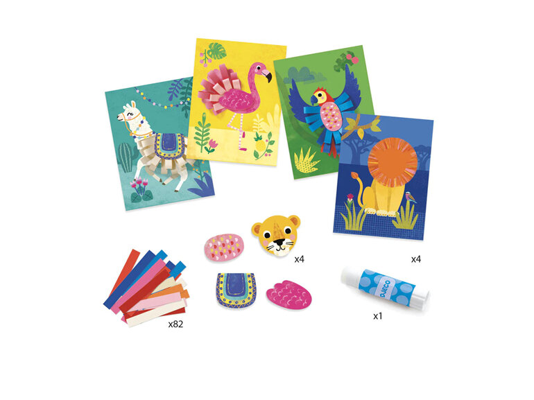 Djeco Small Loops Animal Collages Art Kit kids