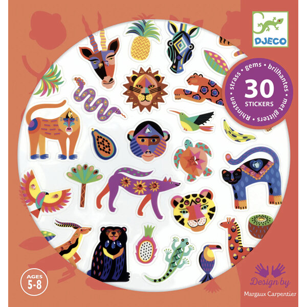 Djeco Stickers Exotico Gem Bedazzled Tropical 30