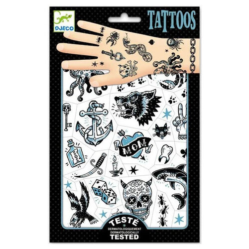 Djeco Tattoos Dark Side | Temporary, Dermatologically Tested Pack of 50+