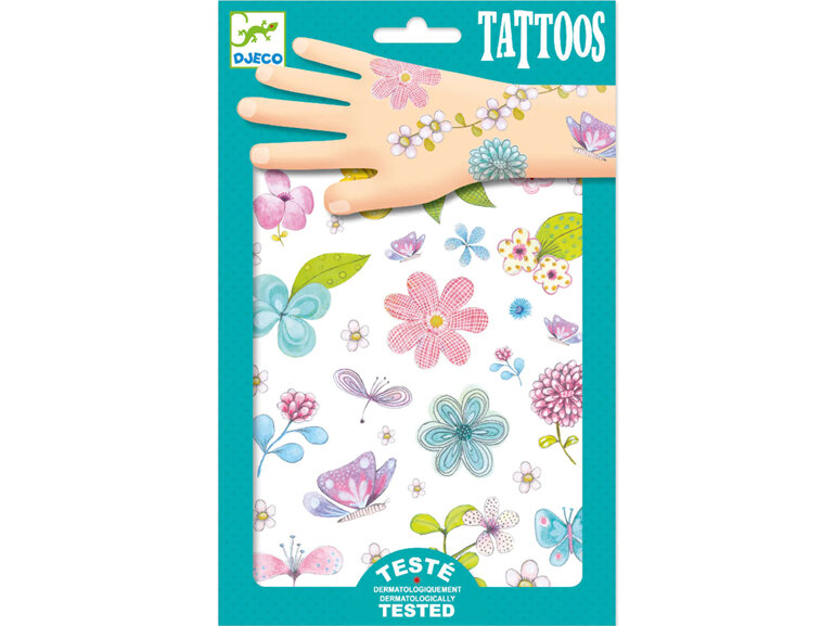 Djeco Tattoos Fair Flowers of the Field Glitter temporary dressup costume